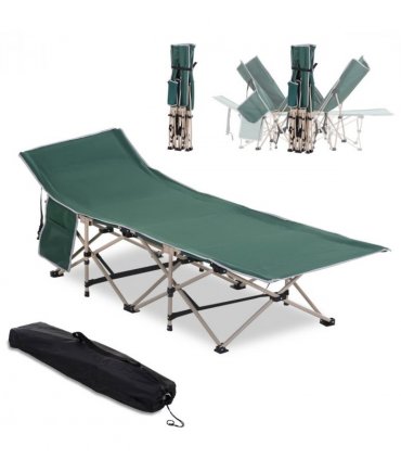 Single Portable Outdoor Military Sleeping Bed Camping Cot Green Outsunny