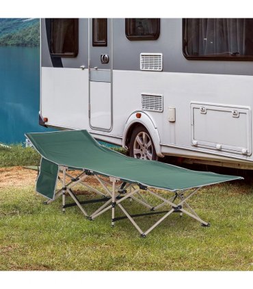 Single Portable Outdoor Military Sleeping Bed Camping Cot Green Outsunny