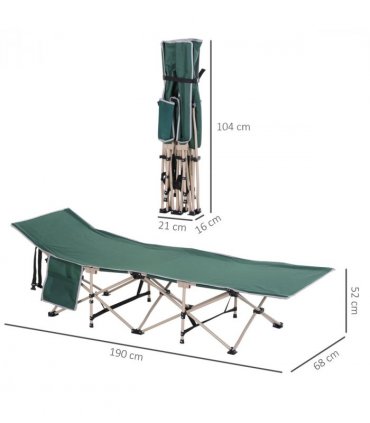 Single Portable Outdoor Military Sleeping Bed Camping Cot Green Outsunny