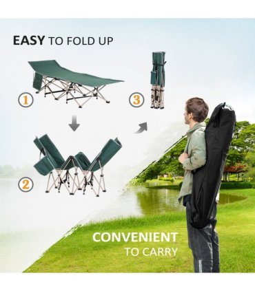 Single Portable Outdoor Military Sleeping Bed Camping Cot Green Outsunny