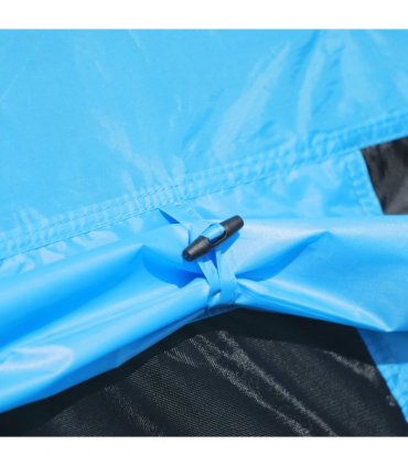 Large Family Party Camping Tent Blue Polyester 2.5H x 3.65L x 3.65Wm 6-7 Person