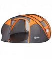 Camping Tent Dome Pop-up Tent  with Windows for 4-5 Person Orange Outsunny