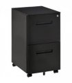 Mobile Lockable File Cabinet w/ Adjustable Hanging File Folder Black Vinsetto