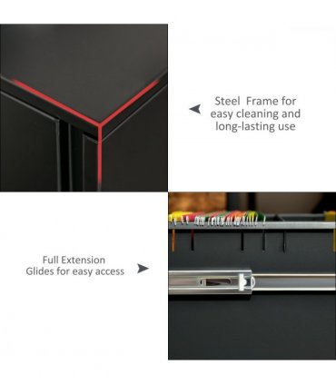 Mobile Lockable File Cabinet w/ Adjustable Hanging File Folder Black Vinsetto