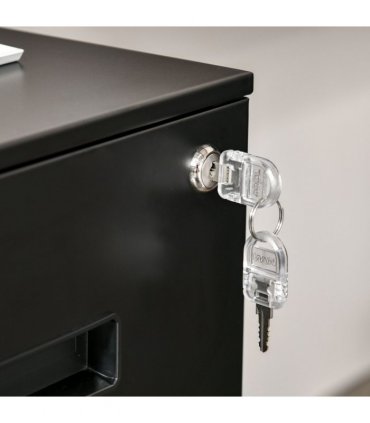 Mobile Lockable File Cabinet w/ Adjustable Hanging File Folder Black Vinsetto