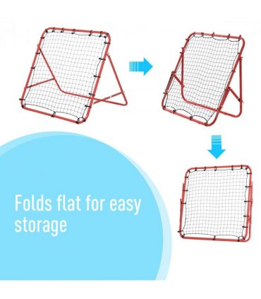 Rebounder Net Red Steel 96H x 96W x 80Dcm 84L x 84Wcm Football Baseball Tennis