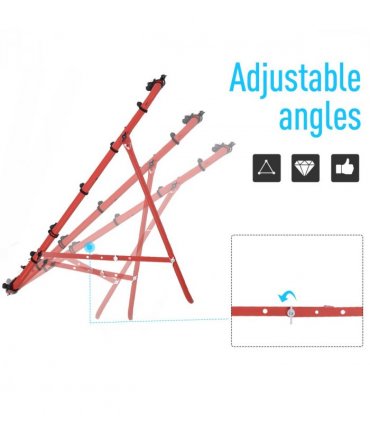 Rebounder Net Red Steel 96H x 96W x 80Dcm 84L x 84Wcm Football Baseball Tennis