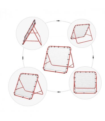 Rebounder Net Red Steel 96H x 96W x 80Dcm 84L x 84Wcm Football Baseball Tennis