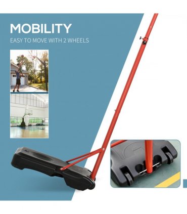 200-250cm Adjustable Basketball Hoop Backboard  w/ Wheels For Kids HOMCOM