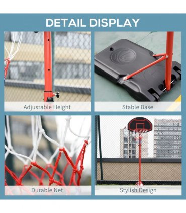 200-250cm Adjustable Basketball Hoop Backboard  w/ Wheels For Kids HOMCOM
