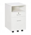 Mobile File Cabinet Lockable Documents Storage w/ 5 Wheels White Vinsetto