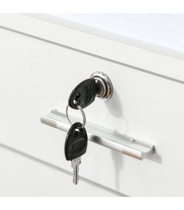 Mobile File Cabinet Lockable Documents Storage w/ 5 Wheels White Vinsetto