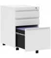 Mobile Vertical File Cabinet Lockable Metal Cabinet with 3 Drawers Vinsetto
