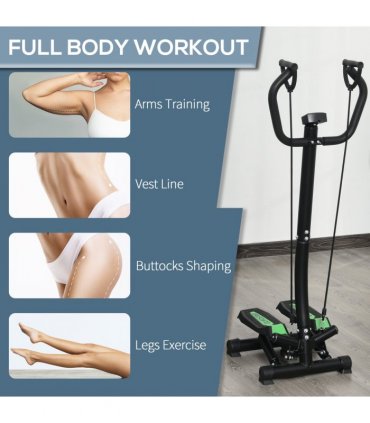 Stepper Step Machine w/ Resistance Bands Fitness Exercise Workout HOMCOM