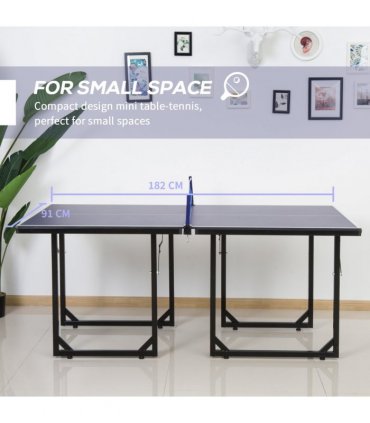Tennis Table Ping Pong Foldable with Net Game Steel 183cm Indoor, Blue HOMCOM