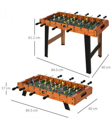 Wooden Soccer Football Table 84.5cm Arcades Game Room Bar, 2 Foosballs HOMCOM