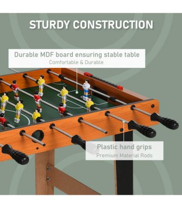 Wooden Soccer Football Table 84.5cm Arcades Game Room Bar, 2 Foosballs HOMCOM