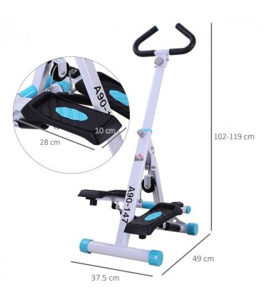 Stepper Fitness Exercise Handle Bar Machine Cardio Foldable Workout HOMCOM
