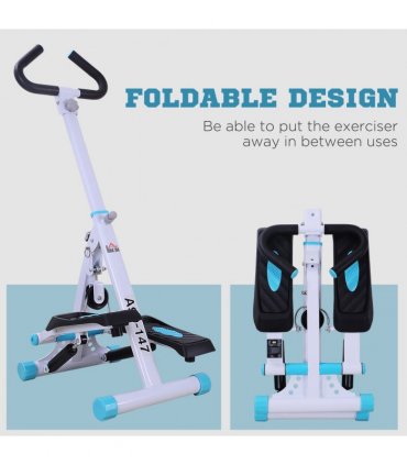 Stepper Fitness Exercise Handle Bar Machine Cardio Foldable Workout HOMCOM