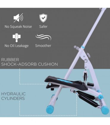 Stepper Fitness Exercise Handle Bar Machine Cardio Foldable Workout HOMCOM
