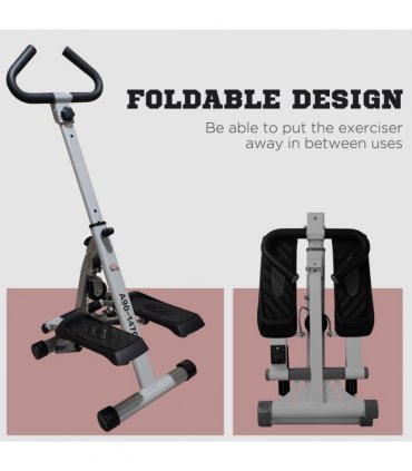 Stepper Heavy Duty Steel Frame Adjustable Step Machine Grey 50H x 60W x 30Dcm