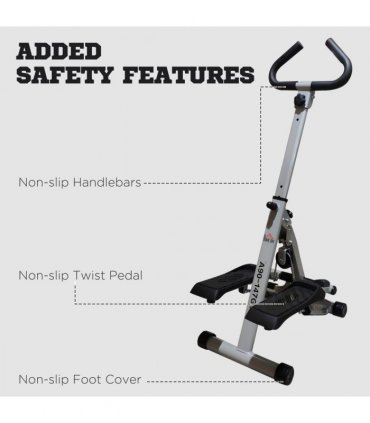 Stepper Heavy Duty Steel Frame Adjustable Step Machine Grey 50H x 60W x 30Dcm