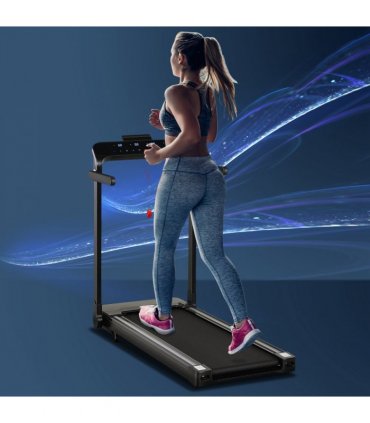 1.85HP Foldable Electric Treadmill Fitness Safety Lock LED screen-Black HOMCOM