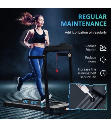 1.85HP Foldable Electric Treadmill Fitness Safety Lock LED screen-Black HOMCOM
