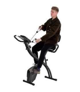 2-In-1 Upright Exercise Bike 8-Level Adjustable with Pulse Sensor Black HOMCOM