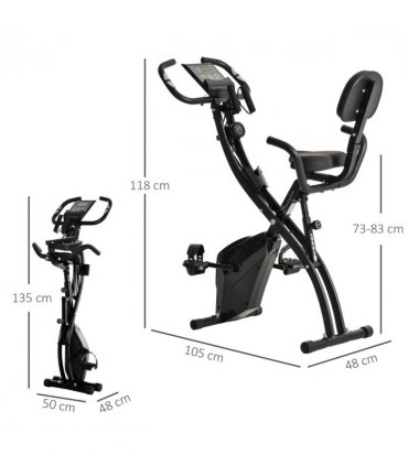 2-In-1 Upright Exercise Bike 8-Level Adjustable with Pulse Sensor Black HOMCOM