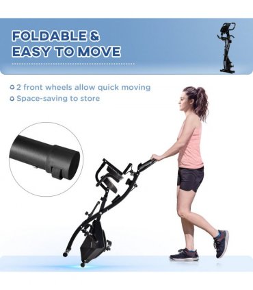 2-In-1 Upright Exercise Bike 8-Level Adjustable with Pulse Sensor Black HOMCOM