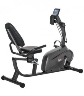 Exercise Training Stationary Cycling Bike w/ LCD Monitor & Pad Holder HOMCOM