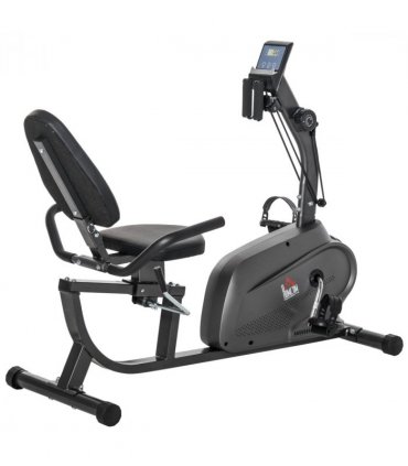 Exercise Training Stationary Cycling Bike w/ LCD Monitor & Pad Holder HOMCOM