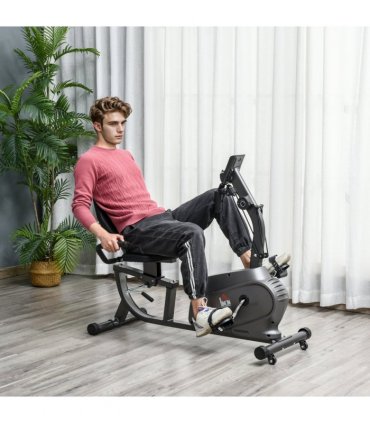 Exercise Training Stationary Cycling Bike w/ LCD Monitor & Pad Holder HOMCOM