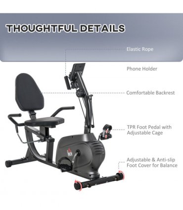 Exercise Training Stationary Cycling Bike w/ LCD Monitor & Pad Holder HOMCOM