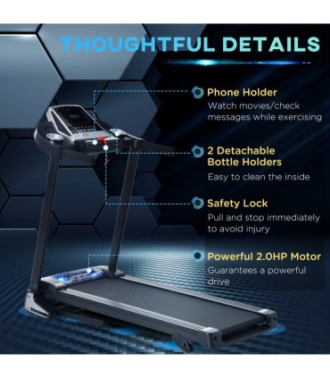 Folding 12km/h Electric Treadmill Running Machine Incline LED Display HOMCOM