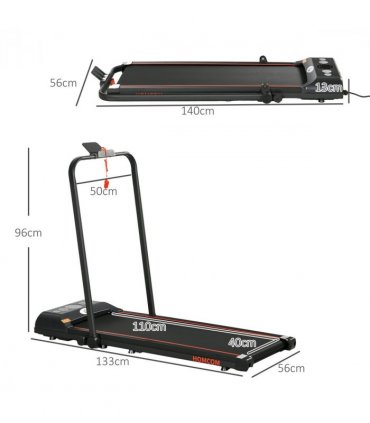 Foldable Walking Treadmill Aerobic Exercise Machine w/ LED Display HOMCOM