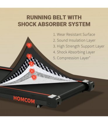 Foldable Walking Treadmill Aerobic Exercise Machine w/ LED Display HOMCOM