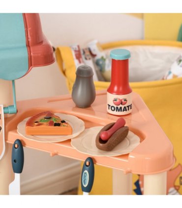50 Pcs Kids Kitchen Play set Pretend Trolley Cart Toys for Age 3-6