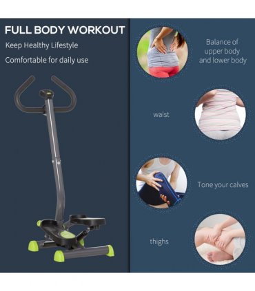 Twister Stepper Height Adjustable Step Machine w/ LCD Screen, Grey HOMCOM
