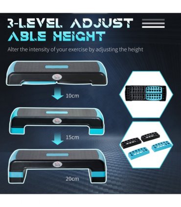 Aerobic Step Three-Level Adjustable Exercise Stepper for Home, Office HOMCOM