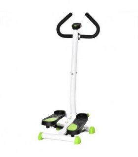 Adjustable Stepper Aerobic Ab Exercise Machine LCD Screen Handle, White HOMCOM