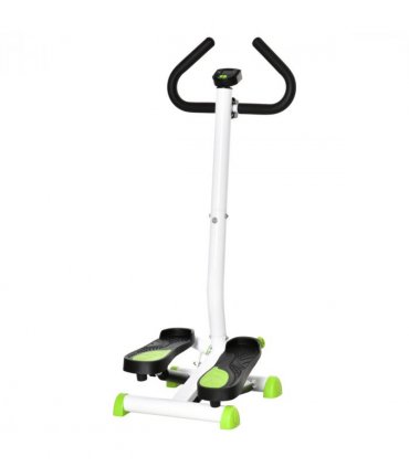 Adjustable Stepper Aerobic Ab Exercise Machine LCD Screen Handle, White HOMCOM