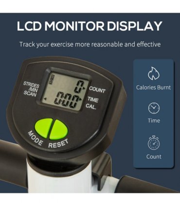 Adjustable Stepper Aerobic Ab Exercise Machine LCD Screen Handle, White HOMCOM