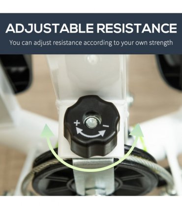 Adjustable Stepper Aerobic Ab Exercise Machine LCD Screen Handle, White HOMCOM