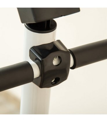 Adjustable Stepper Aerobic Ab Exercise Machine LCD Screen Handle, White HOMCOM