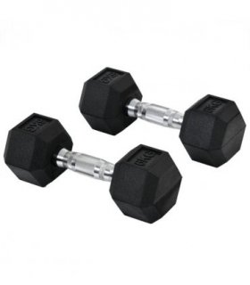 Hexagonal Dumbbells Kit Weight Lifting Exercise for Home Fitness 2x6kg HOMCOM