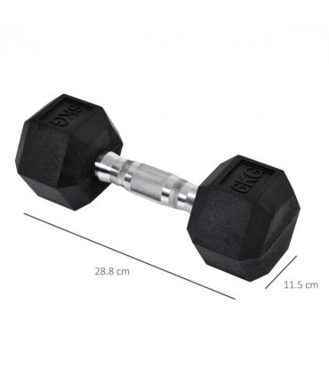 Hexagonal Dumbbells Kit Weight Lifting Exercise for Home Fitness 2x6kg HOMCOM