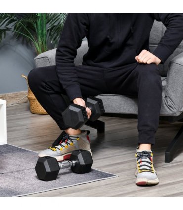 Hexagonal Dumbbells Kit Weight Lifting Exercise for Home Fitness 2x8kg HOMCOM