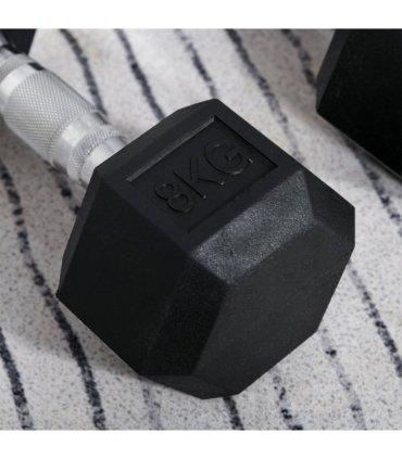 Hexagonal Dumbbells Kit Weight Lifting Exercise for Home Fitness 2x8kg HOMCOM